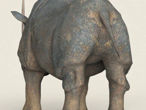 low poly realistic rhino 3D Model
