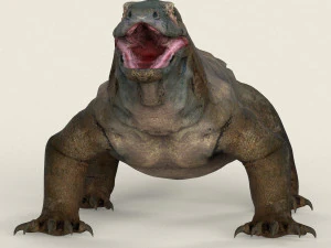 low poly realistic komodo dragon 3D Model