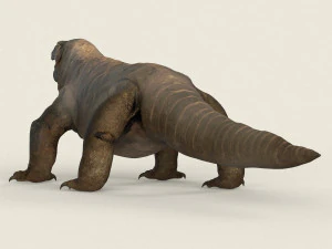 low poly realistic komodo dragon 3D Model