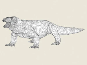 low poly realistic komodo dragon 3D Model