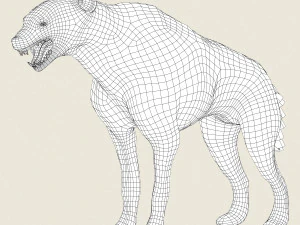 low poly realistic hyena 3D Model