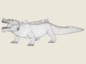 low poly realistic crocodile 3D Model