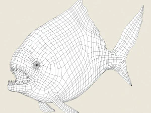 low poly realistic piranha 3D Model