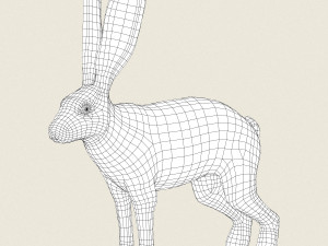 low poly realistic rabbit 3D Model