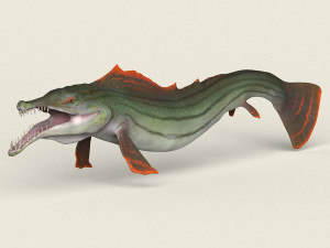 low poly realistic pike fish 3D Model