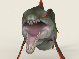 low poly realistic pike fish 3D मॉडल