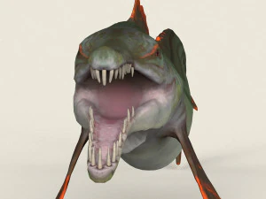 low poly realistic pike fish 3D Model