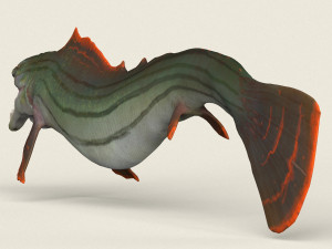 low poly realistic pike fish 3D मॉडल