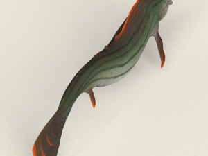 low poly realistic pike fish 3D मॉडल