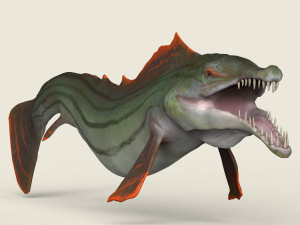 low poly realistic pike fish 3D मॉडल