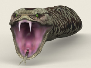 low poly realistic anaconda Modelo 3D