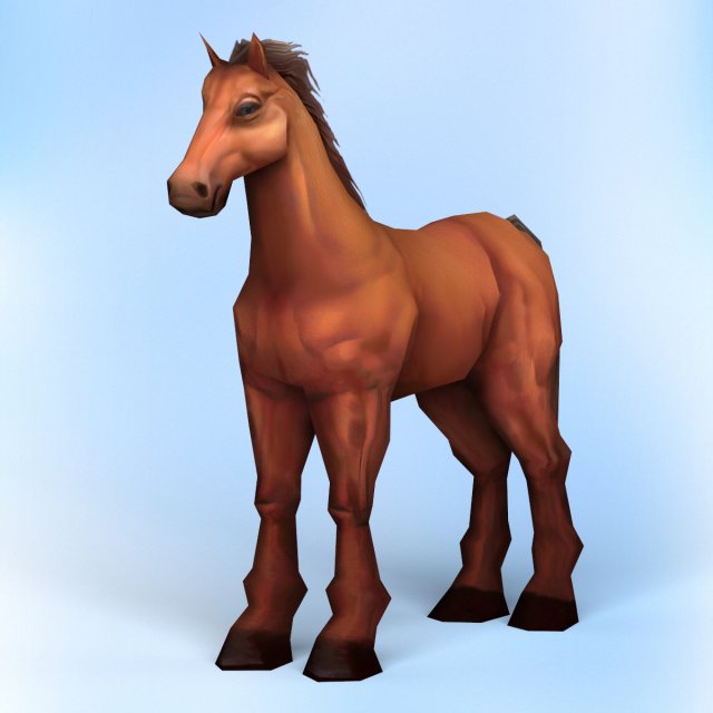 game ready horse 3D Model .c4d .max .obj .3ds .fbx .stl .blend 