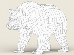 realistic low poly black bear Modelo 3D