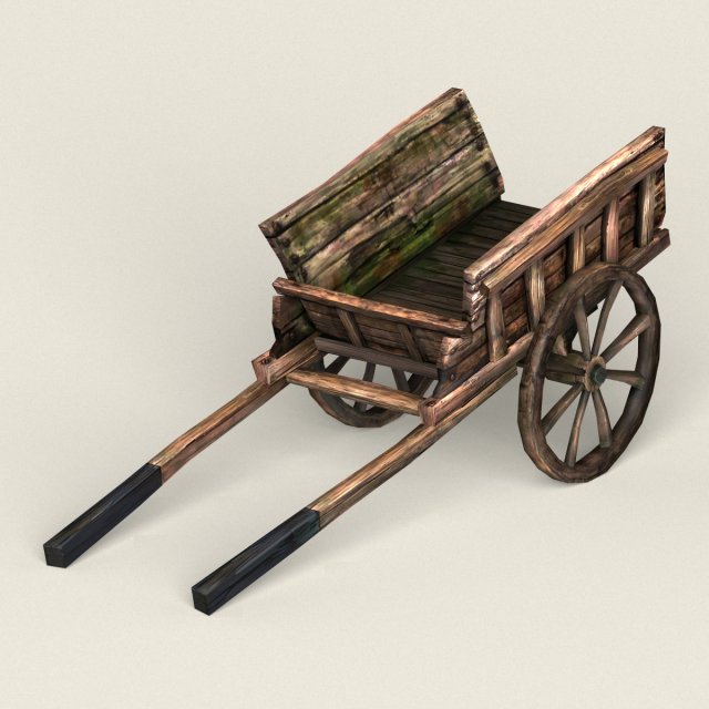 game ready horse cart 3D 모델 .c4d .max .obj .3ds .fbx .stl .blend 