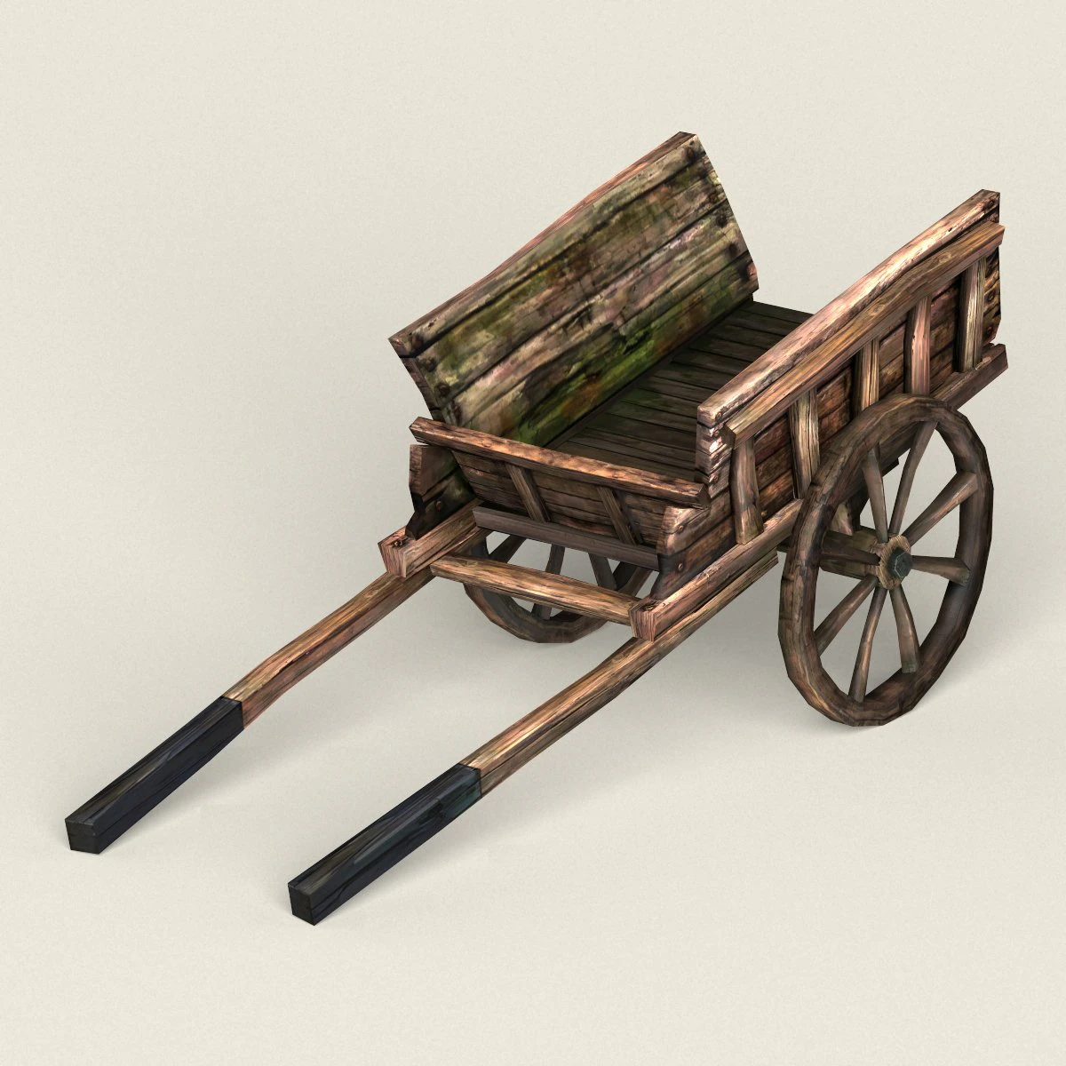 game ready horse cart 3D Model .c4d .max .obj .3ds .fbx .stl .blend 