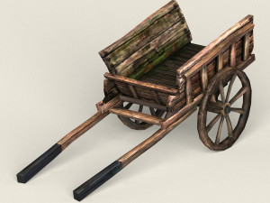 game ready horse cart 3D Model