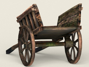 game ready horse cart 3D 모델