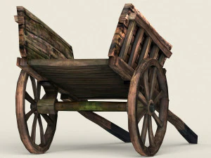 game ready horse cart 3D Model