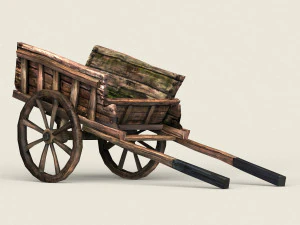 game ready horse cart 3D Model
