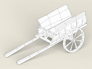 game ready horse cart 3D Model