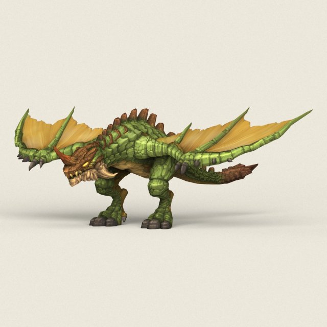 game ready fantasy dragon Modèle 3D .c4d .max .obj .3ds .fbx .stl .blend 