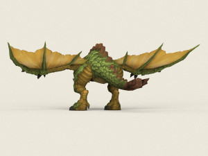 game ready fantasy dragon Modèle 3D