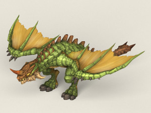game ready fantasy dragon Modèle 3D
