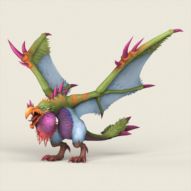 game ready fantasy vulture Modelo 3D .c4d .max .obj .3ds .fbx .stl .blend 
