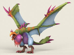 game ready fantasy vulture 3Dモデル