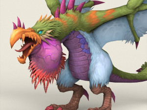 game ready fantasy vulture Modelo 3D