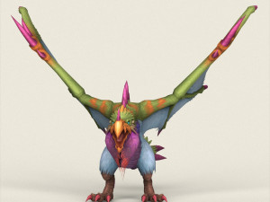 game ready fantasy vulture Modelo 3D