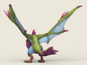 game ready fantasy vulture Modelo 3D