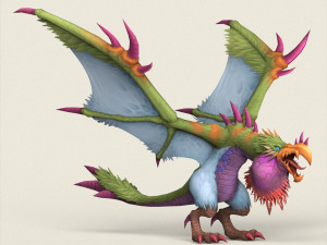 game ready fantasy vulture Modelo 3D