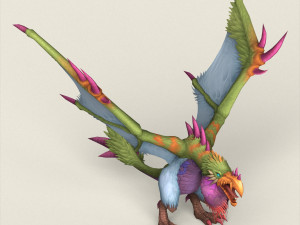 game ready fantasy vulture Modelo 3D
