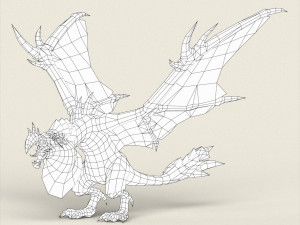 game ready fantasy vulture Modelo 3D
