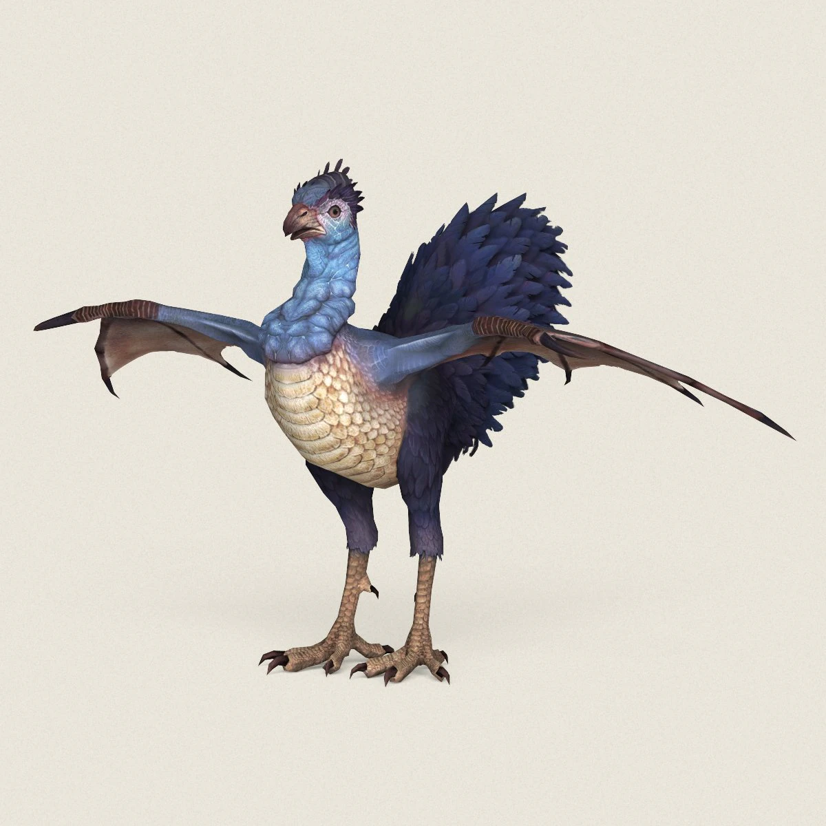 game ready fantasy hen 3D Model .c4d .max .obj .3ds .fbx .stl .blend 