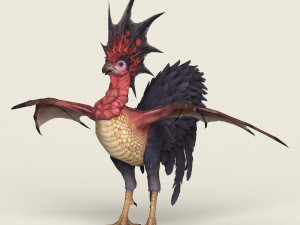 game ready fantasy rooster 3D Model