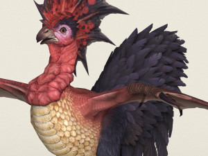 game ready fantasy rooster Modelo 3D
