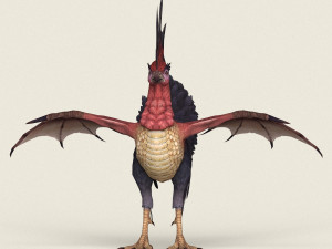 game ready fantasy rooster Modelo 3D