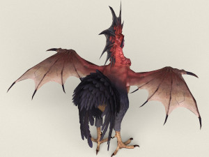 game ready fantasy rooster Modelo 3D