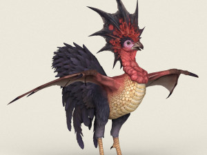 game ready fantasy rooster Modelo 3D