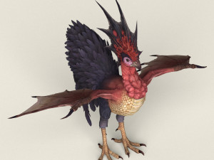 game ready fantasy rooster Modelo 3D