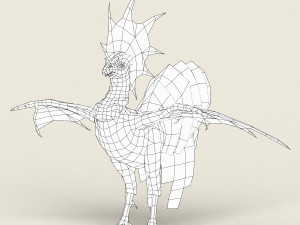 game ready fantasy rooster Modelo 3D