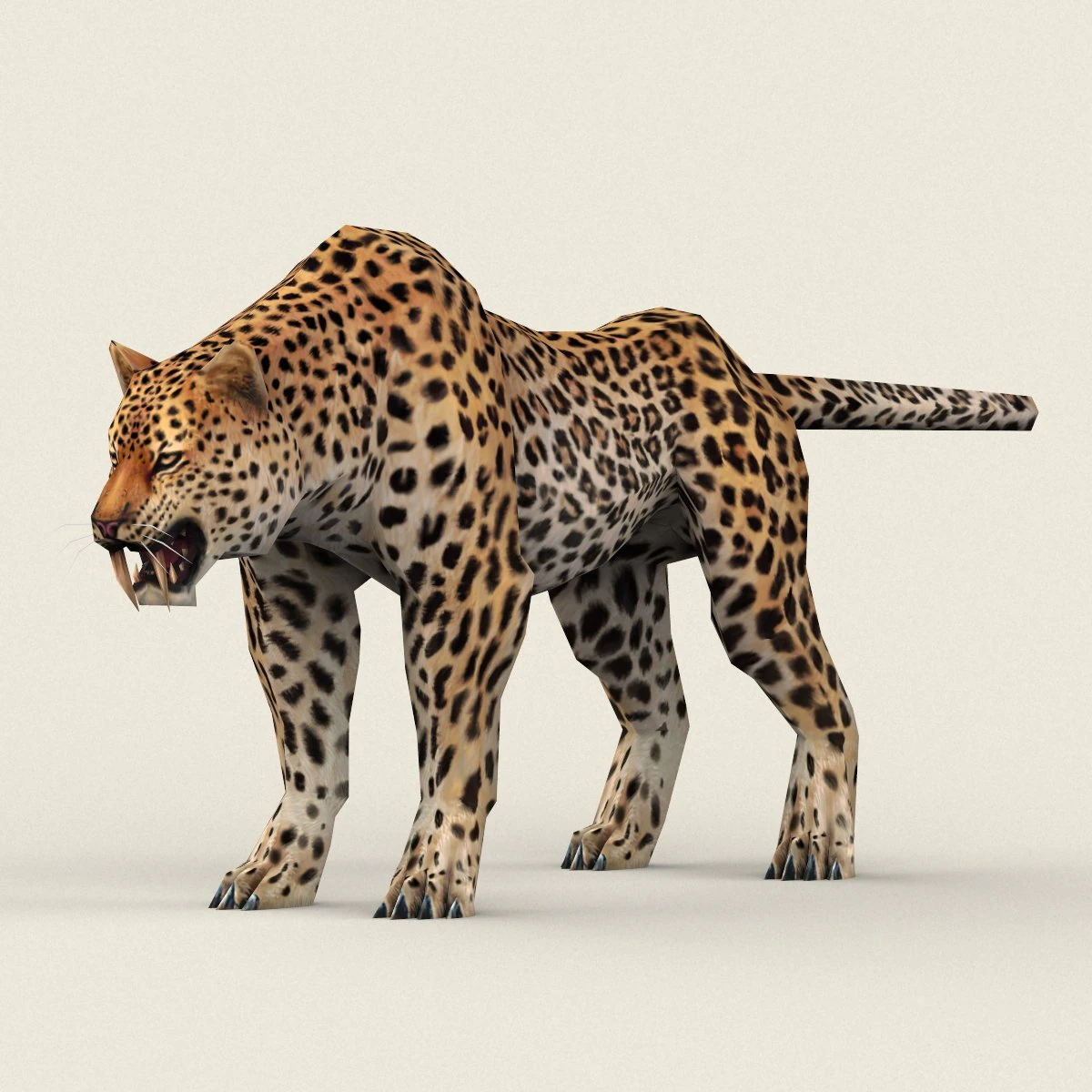 low poly leopard 3D Model .c4d .max .obj .3ds .fbx .stl .blend 