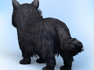 low poly black cat Modello 3D
