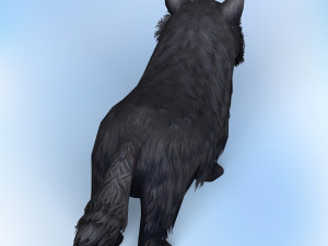 low poly black cat Modello 3D