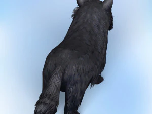 낮은 폴리 검은 고양이 3D 모델