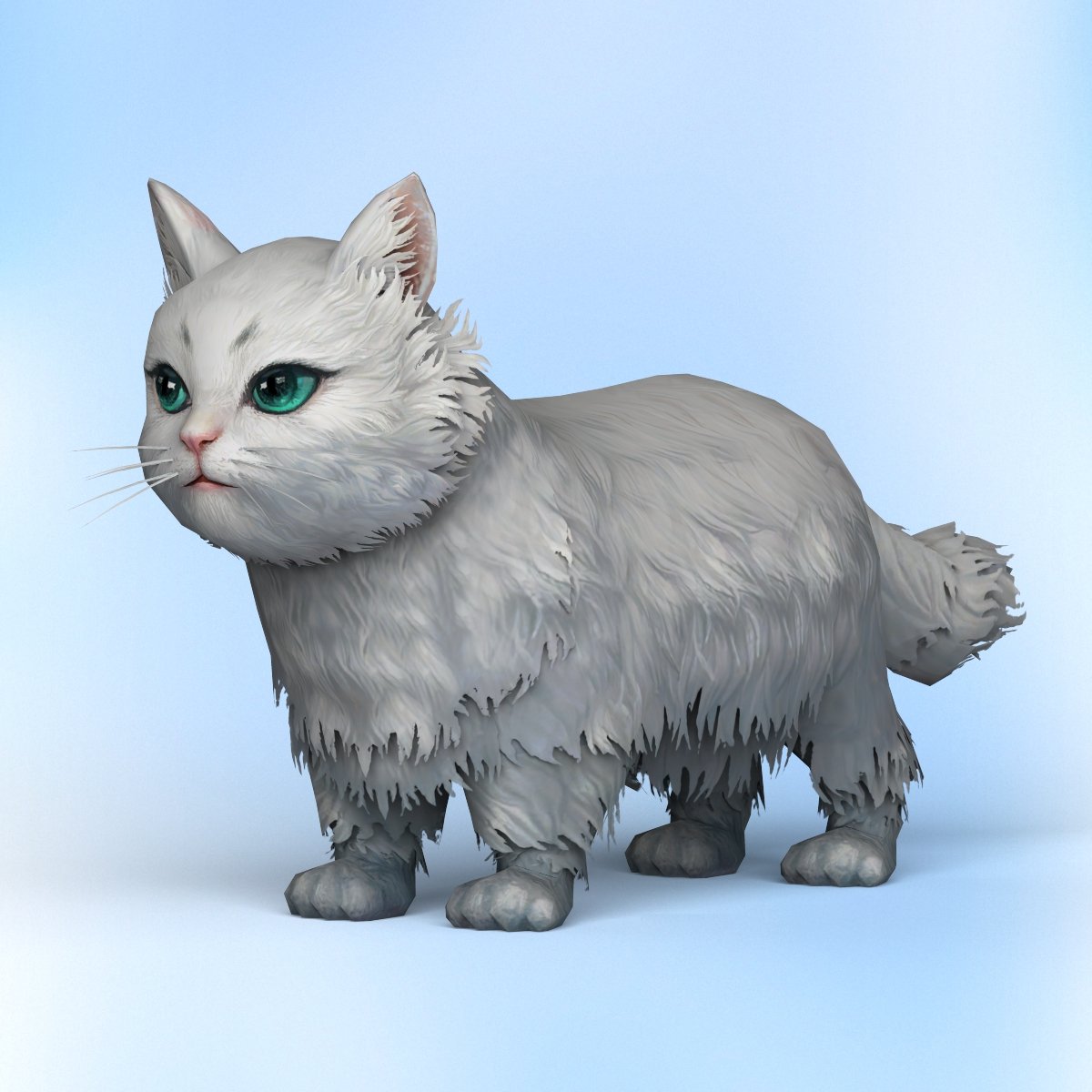 Low Poly White Cat 3dモデル In 猫 3dexport