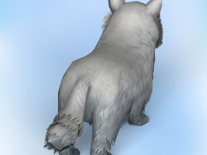 low poly white cat 3D 模型