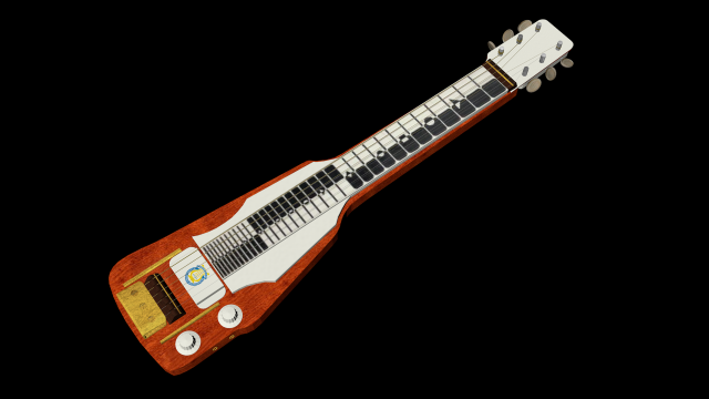 soviet hawaiian slide electric guitar 3D Model .c4d .max .obj .3ds .fbx .stl .blend 